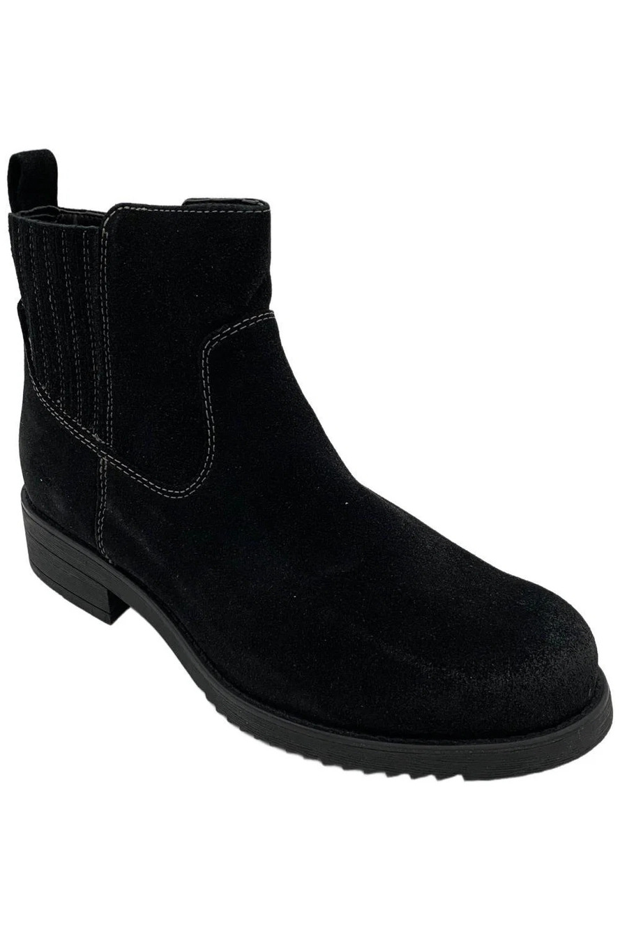 Comfortiva Women's Water Resistant Suede Chelsea Boot Claire Black - Wide